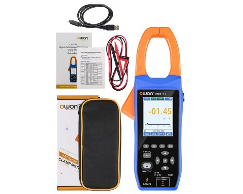 OWON CMS061, струмові кліщі+осцилограф, AC/DC 600A, напруга AC/DC 1000В, опір: 100МОм, ємність: 20мФ, частота: до 20 МГц, Bluetooth