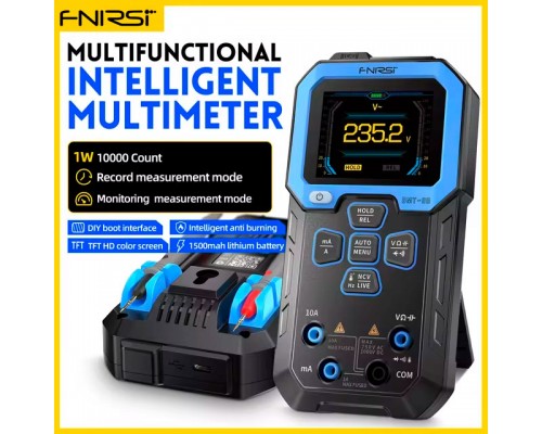 FNIRSI DMT-99, Smart-мультиметр TrueRMS, відліків: 9999, напруга: 1000В, струм: 10А, опір: 100MОм, ёмність: 100мФ, частота: 10 МГц, температура до 1300°С, детектування NCV