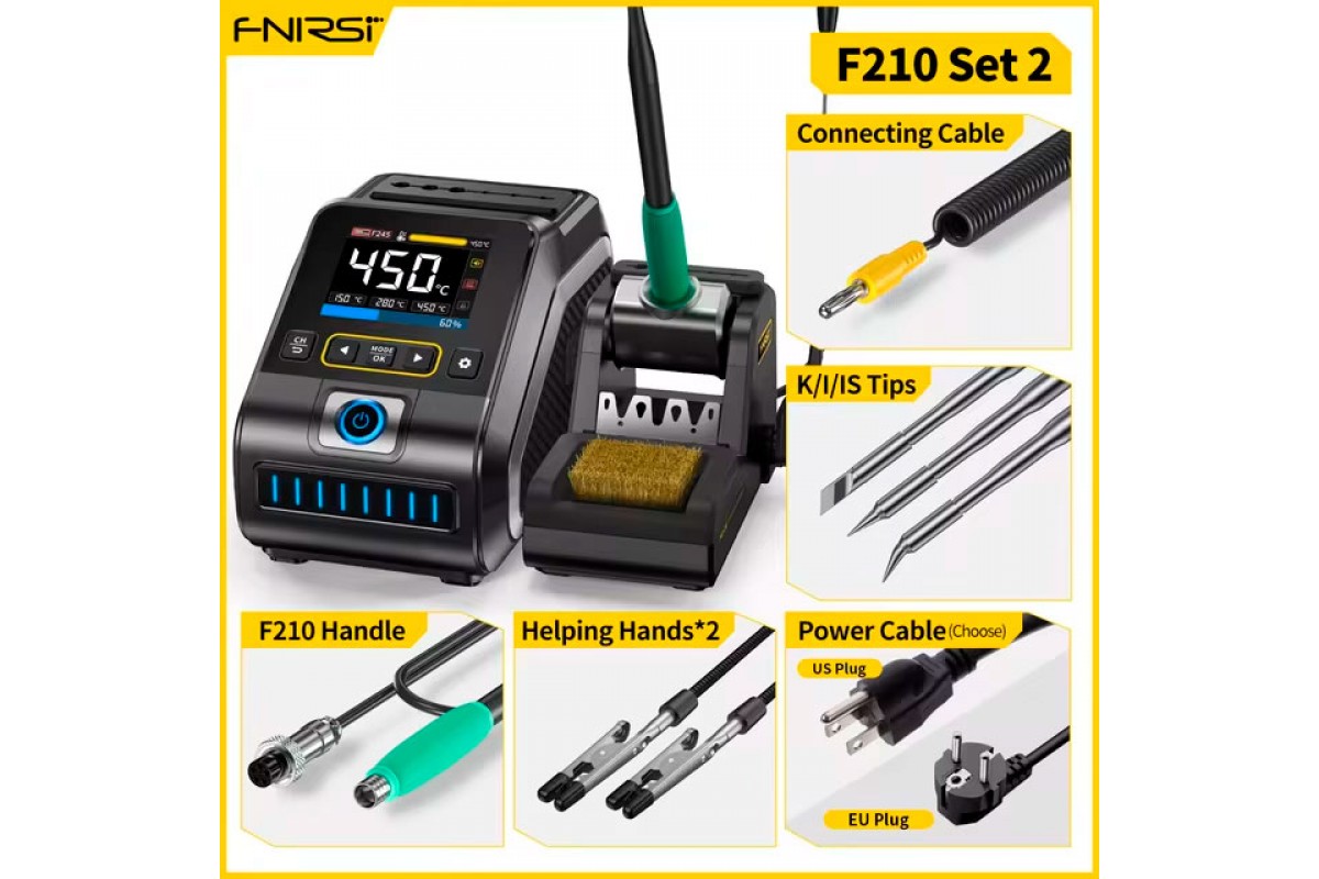 FNIRSI DWS-200 (set3) – паяльна станція, потужність 200Вт, до 450