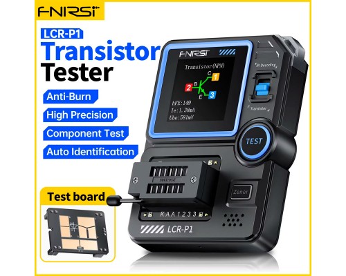 FNIRSI LCR-P1, LCR-метр, тестер компонентів, тест JFET, IGBT,ESR, NPN, PNP, MOSFET 