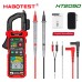 HABOTEST HT205D, струмові кліщі TrueRMS, AC/DC 600A, напруга AC / DC 600В, опір: 60 МОм, ємність: 60мФ, частота: до 10 МГц, Live, NCV, INRUSH, температура: до 1000 ºС.