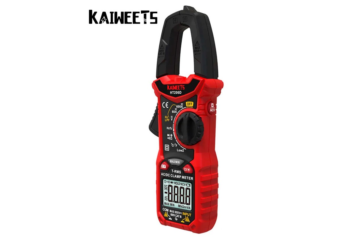 KAIWEETS HT206D, струмові кліщі TrueRMS, AC/DC 600A, напруга AC