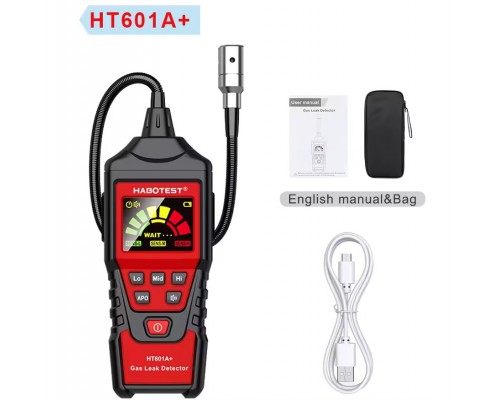 HABOTEST HT601A+ детектор витоку горючих газів (CH4, NH3, H2, C2H6O, C6H6, C2H4O, C6H14, C4H10, C2H2)