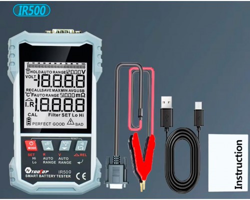TOOLTOP IR500 тестер внутрішнього опору акумуляторів: 0-500 Ом, напруга: 0-120 В