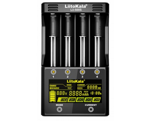 LiitoKala Lii-500S універсальний зарядний пристрій на 4 слота, для АА, ААА,18650, 26650, 21700 Li-Ion, NiCd/NiMH акумуляторів