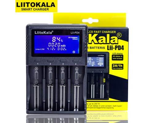 LiitoKala Lii-PD4 універсальний зарядний пристрій для АА, ААА,18650, 26650, 21700 Li-Ion, LiFePO4, NiCd/NiMH акумуляторів