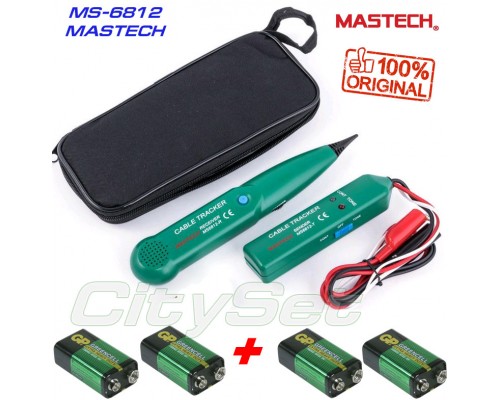 Mastech MS6812  (оригінал), кабельний тестер, трасошукач, пошук обрива та короткого замикання (+ додатковий комплект батарей 9В)