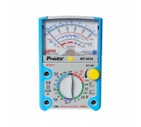 Pro'sKit MT-2019, аналоговий мультиметр, напруга AC / DC 250В, опір 20 МОм, ємність 2000мкФ, тест транзисторів та елементів живлення 1,5/9В