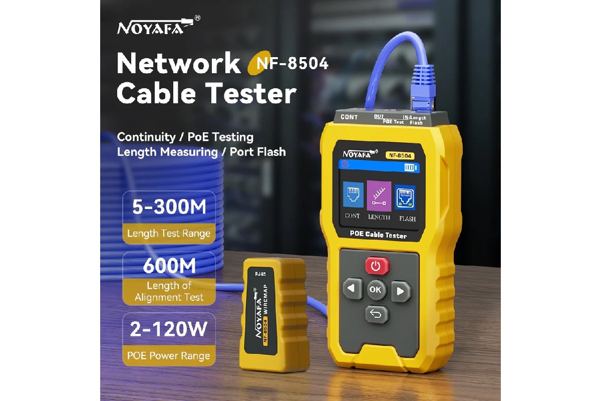 NOYAFA NF-8504, багатофункціональний мережевий тестер, PoE