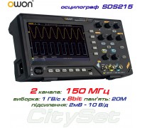OWON SDS215 осцилограф 2 х 150МГц,  виборка: 1 ГВ/с,  пам'ять: 20 Mpts