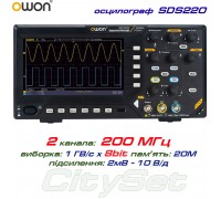 OWON SDS220 осцилограф 2 х 200МГц,  виборка: 1 ГВ/с,  пам'ять: 20 Mpts