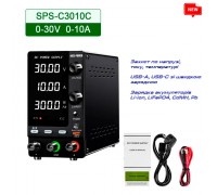 KUAIQU SPPS-C3010С  імпульсний лабораторний блок живлення, з функцією заряджання АКБ: 0-30В, 0-10А, потужність: 300 Вт