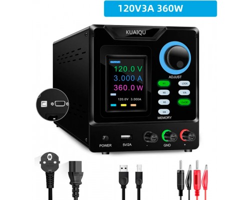 KUAIQU SPPS-D1203-232 імпульсний лабораторний блок живлення: 0-120В, 0-3A, інтерфейс: RS232/USB, функція заряду АКБ