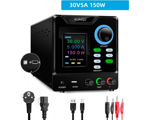 KUAIQU SPPS-D305-232 імпульсний лабораторний блок живлення: 0-30В, 0-5A, інтерфейс: RS232/USB, функція заряду АКБ