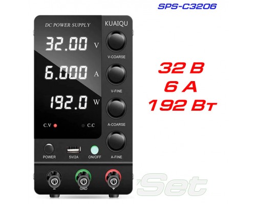 KUAIQU SPS-C3206 імпульсний лабораторний блок живлення: 0-32В, 0-6А