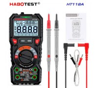 HABOTEST, HT118A, мультиметр TrueRMS, відліків: 6000, напруга: DC 1000В / AC 750В струм: 10А, опір: 60МОм, ємність: 100мФ, частота: 10МГц, температура до 1000 С,  детектування NCV