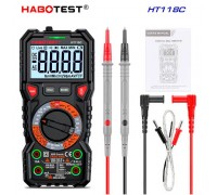 HABOTEST, HT118C, мультиметр TrueRMS, відліків: 6000, напруга: DC 1000В / AC 750В струм: 10А, опір: 60МОм, ємність: 100мФ, частота: 10МГц, температура до 1000 С,  детектування NCV