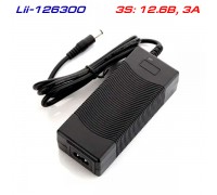 LiitoKala Lii-126300 блок живлення, 12.6В 3А, зарядний пристрій для зборок 3S  Li-ion, роз'єм: 5.5*2.1