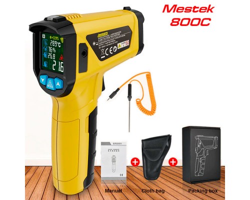 Mestek 800C, пірометр, до 800 °С, + зовнішня термопара, круговий лазерний цілевказувач, + температура та вологість повітря