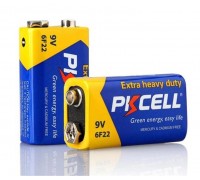 PKCELL, батарейка 9В, тип 6F22 "Крона", солевая