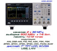 XDG2030 генератор сигналов DDS, 2 канала х 30 МГц, 14bit, память: 10Mб