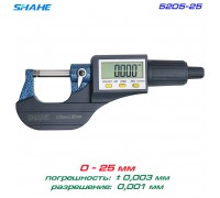 SHAHE 5205-25 цифровой микрометр 0-25 мм, разрешение: 0,001мм