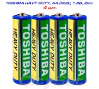 Батарейка TOSHIBA  Heavy Duty,  1.5В,  тип АA (R06),  кол-во: 4 шт.
