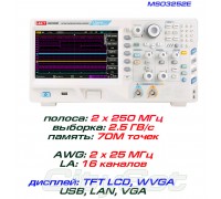 MSO3254E осциллограф 4 х 250 МГц,  логический анализатор 16 каналов, AWG