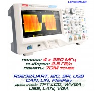 UPO3254E осциллограф 4 х 250 МГц, выборка: 2,5ГВ/с, память: 70М точек