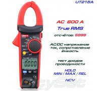 UNI-T, UT216A, токовые клещи, AC 600A