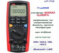 UNI-T, UT71D, профессиональный мультиметр TrueRMS, погрешность: ±0,025%, отсчётов: 40000
