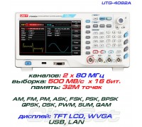 UTG4082A генератор сигналов DDS, 2 канала х 80 МГц, частотомер, 16bit, 32Mб