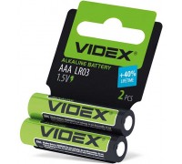 Videx LR03, AAA 2шт. SHRINK, AAA, батарейка лужна, 1.5В, 1200мА