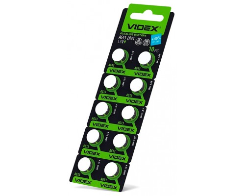 VIDEX батарейка LR44 (AG13), 1.5В, 10 шт.