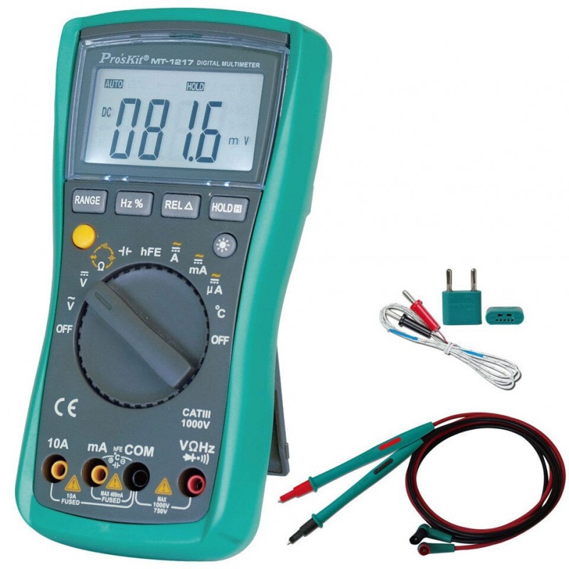 Стандартная комплектация мультиметра Pro’sKit MT-1217